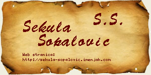 Sekula Šopalović vizit kartica
